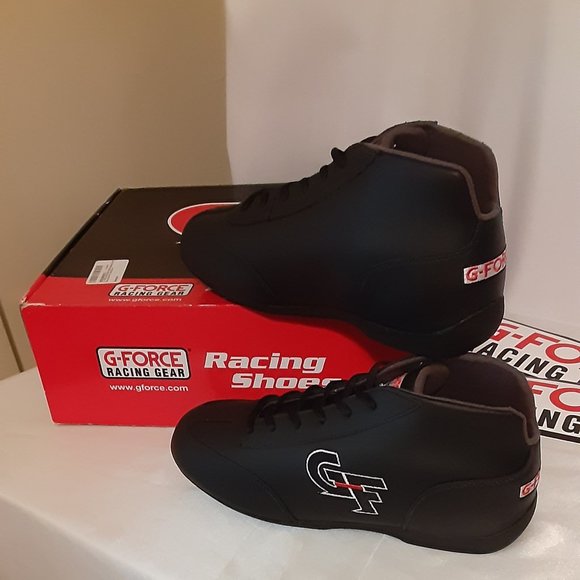Size 11, G-Force Racing Gear, GF238 Pittsburgh Black Leather Racing Shoe main image 8
